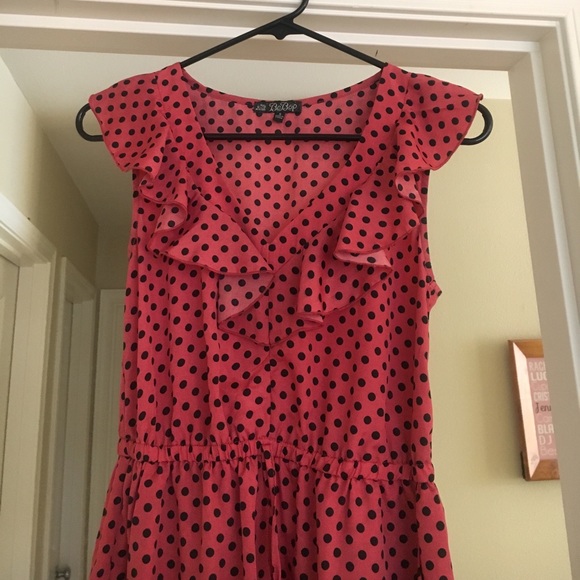 Red Polka Dot Mini Dress - Picture 3 of 3