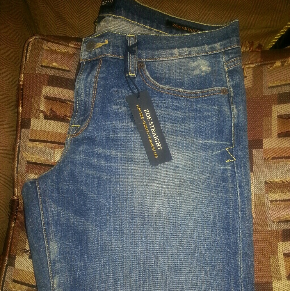 Distressed denim 'Zoe Skinny" ankle jeans