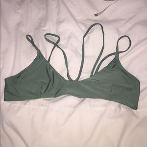 Sage green strappy bikini top