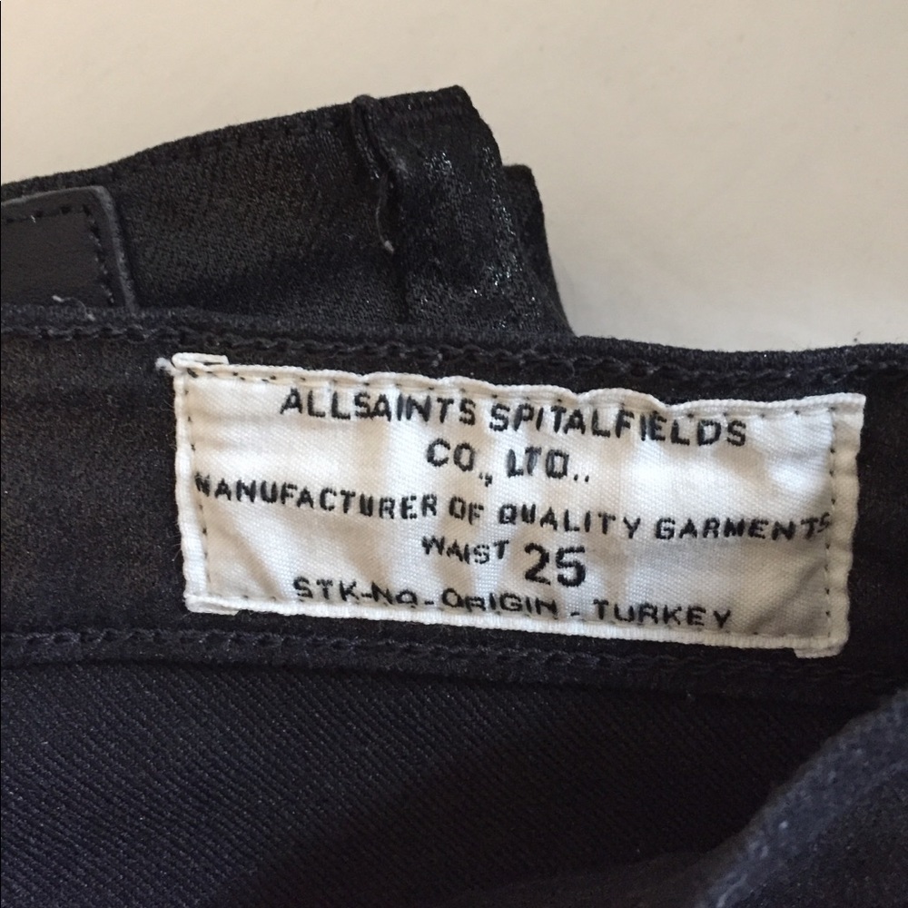 ALLSAINTS Black Waxed Jeans - Picture 7 of 7