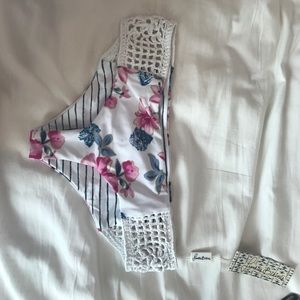Frankie's Bikinis: Koa Bottom in floral and stripe