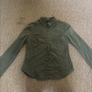 Olive green button down