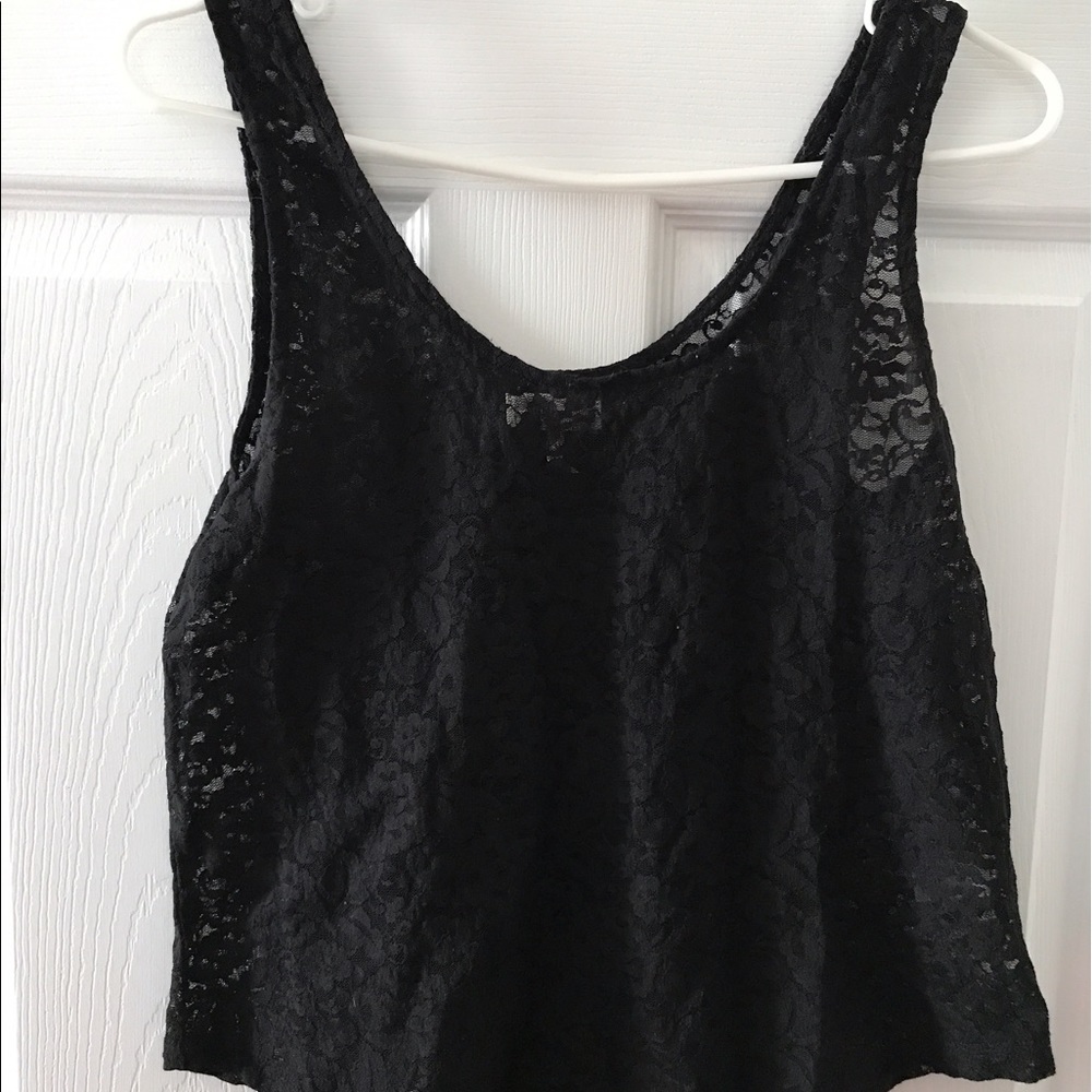 Lace black tank top
