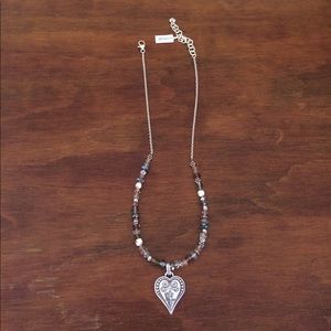 Brighton silver crystal heart necklace