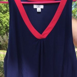 Maxi dress, Cato, blue & pink, w/center slit