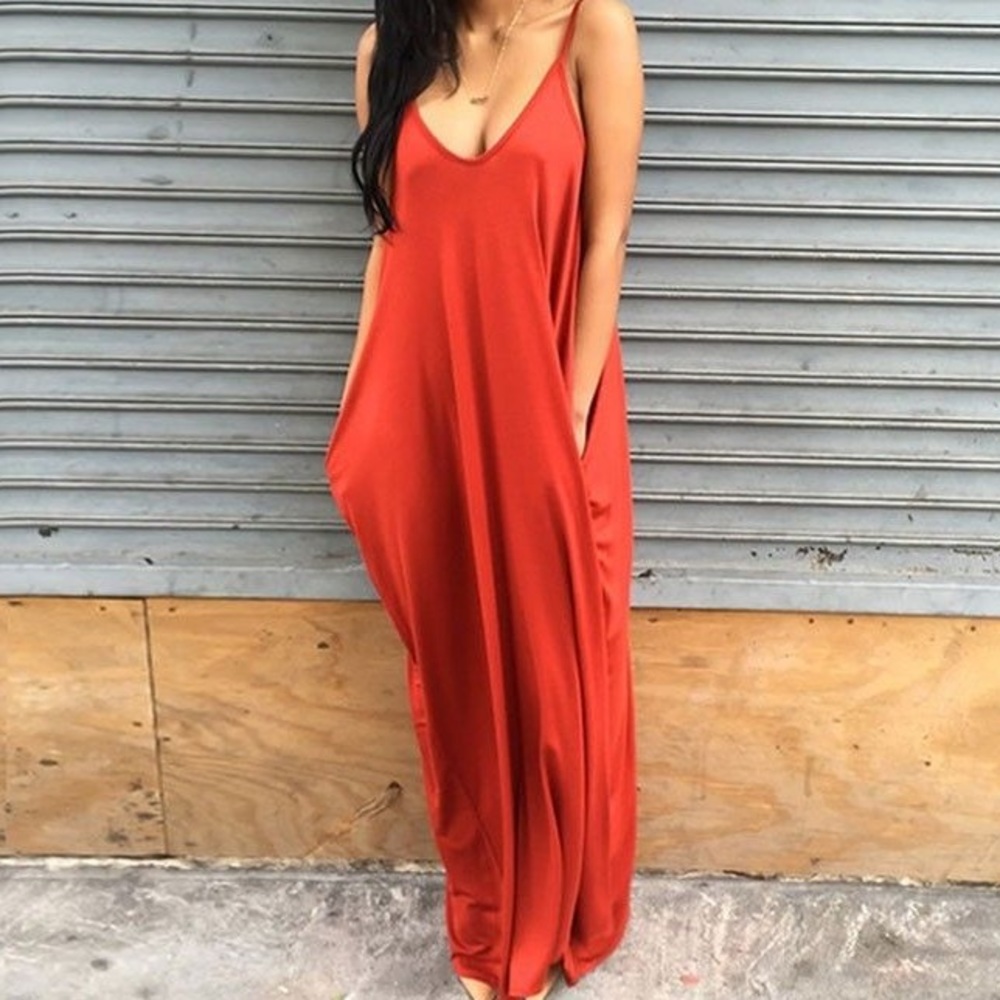 ANAZINGLY COMFY HIGH QUALITY ORANGE MAXI DRESS! - Picture 1 of 7
