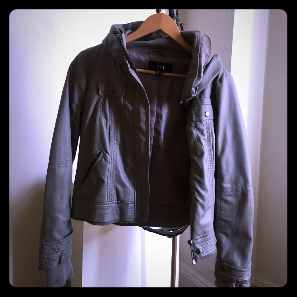 Grey Leather jacket !