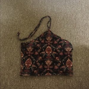 Patterned halter crop top
