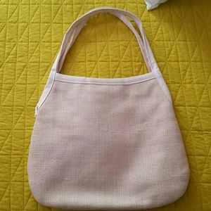 Pink burlap purse