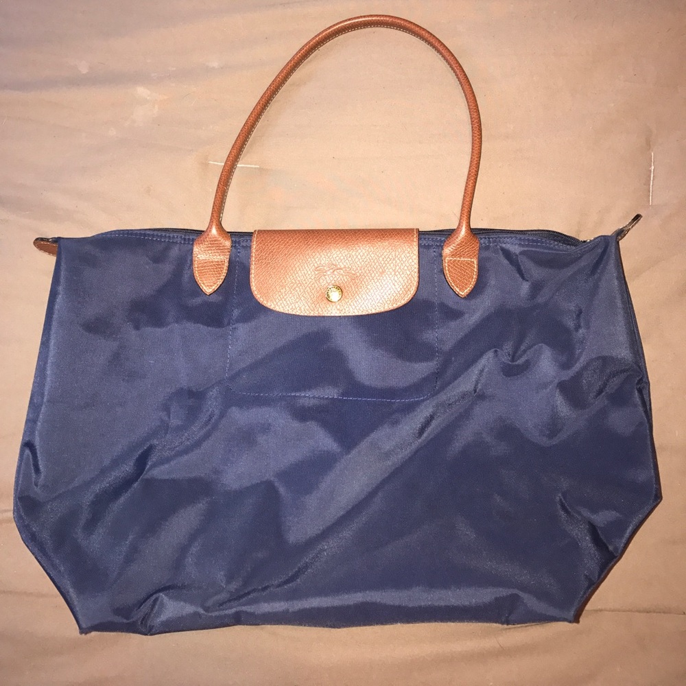 Navy Longchamp bag Large