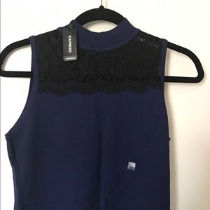Blue cropped top by Express.