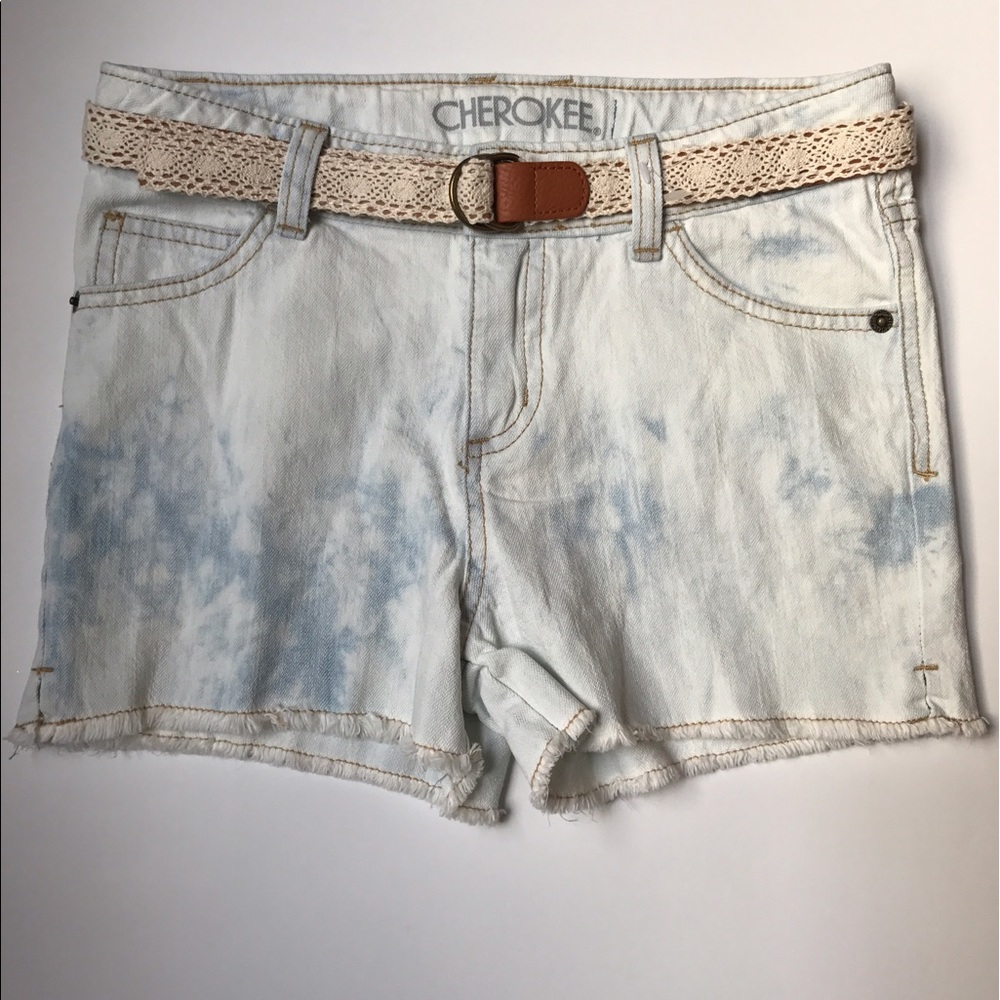 NWOT Girls Cherokee Denim Shorts With Belt