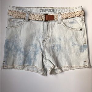 NWOT Girls Cherokee Denim Shorts With Belt