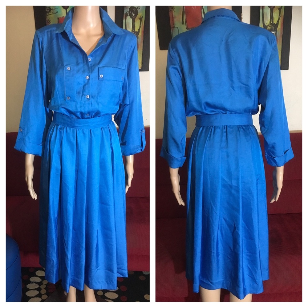 VINTAGE Plus Size Silk Dress