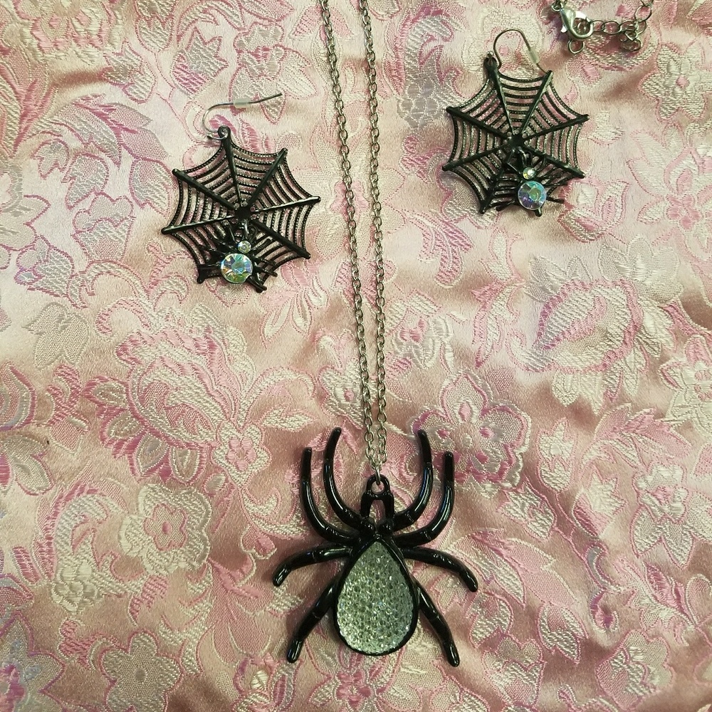 Earrings and necklace