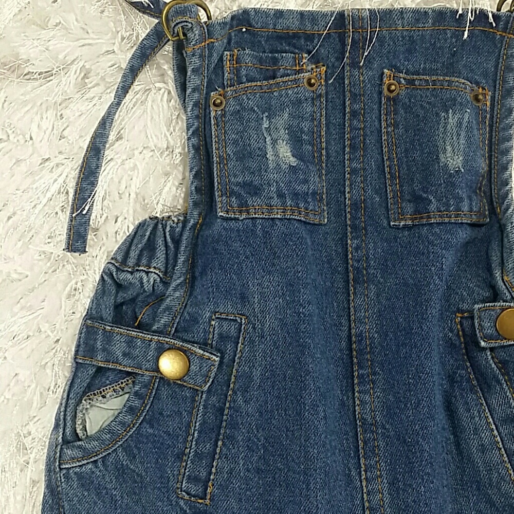 LAST ONE!!! Distressed Denim jumpsuit.  Kids - Picture 4 of 7