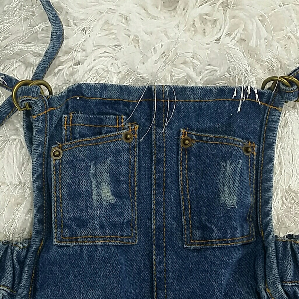 LAST ONE!!! Distressed Denim jumpsuit.  Kids - Picture 5 of 7