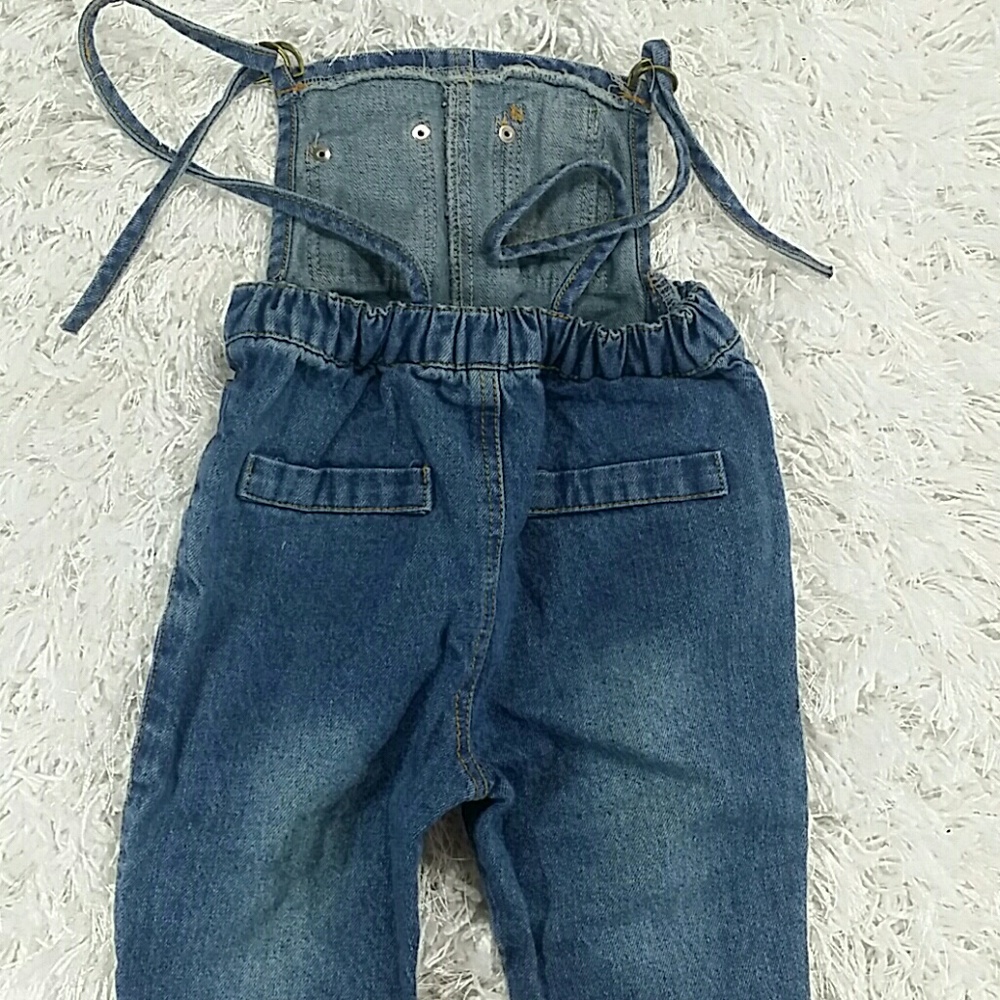 LAST ONE!!! Distressed Denim jumpsuit.  Kids - Picture 6 of 7