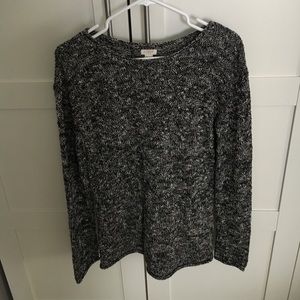 J. Crew Factory Black and White Marled Sweater
