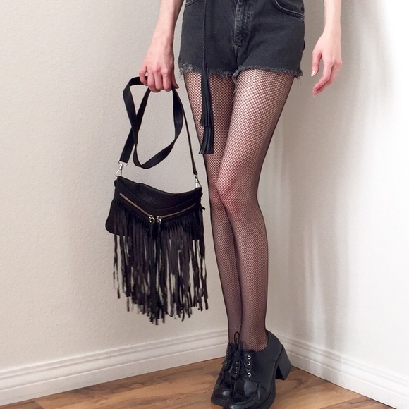 TREESJE Fringe Tassel Crossbody Boho Grunge Bag - Picture 7 of 8