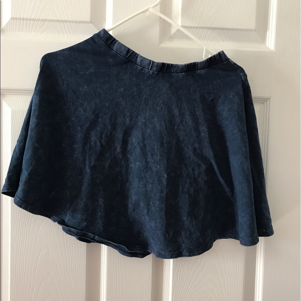 Blue acid wash skater skirt