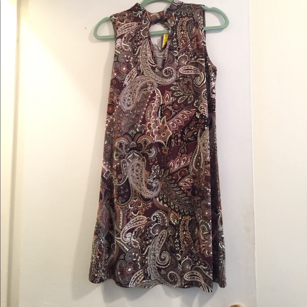 Mock neck with cut out swing dress