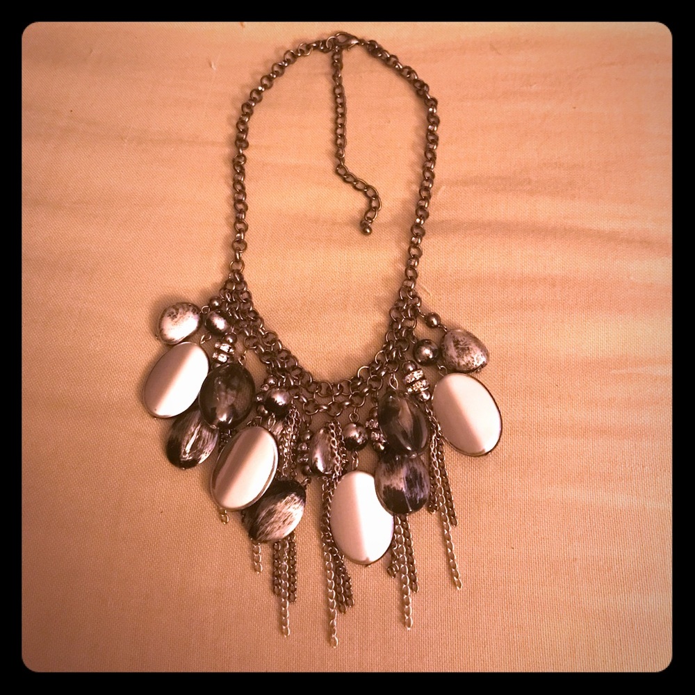 Premier Designs necklace, silver/black, never worn