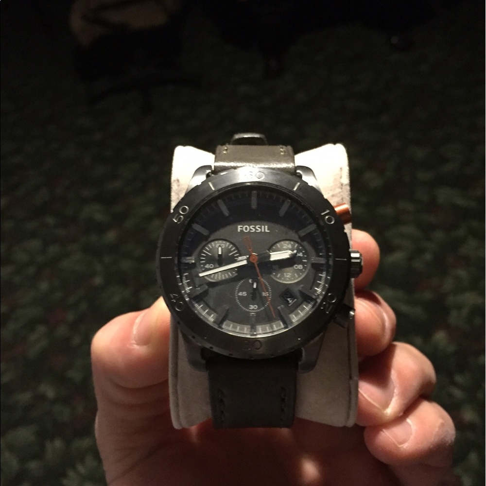 Men's all gray fossil watch