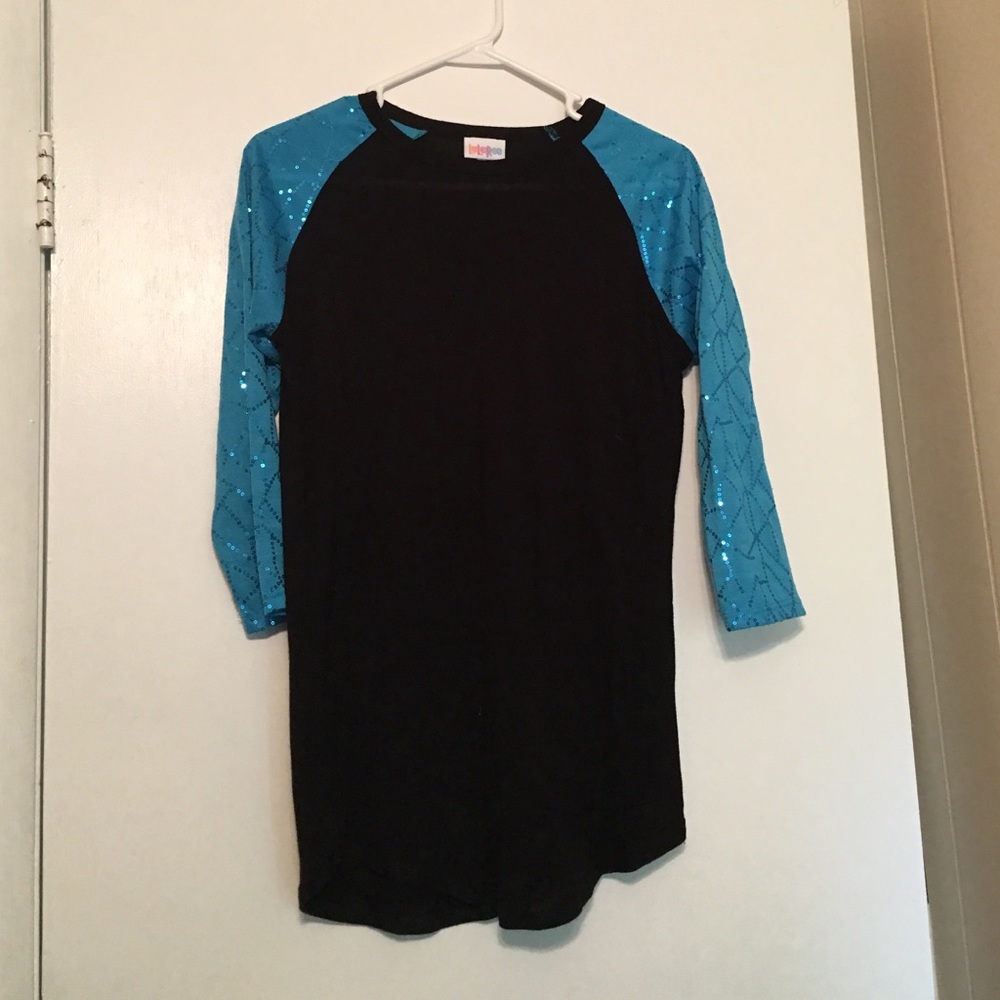 Black and Blue LuLaRoe Randy with Sequined Sleeves