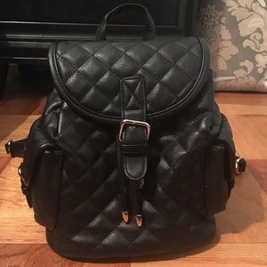 Forever 21 Faux Leather Quilted Backpack