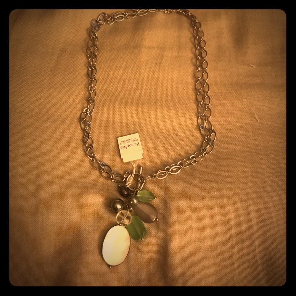 Lia Sophia necklace w cute baubles, never worn