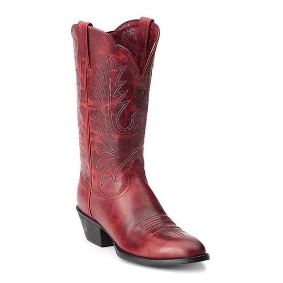 red ariat boots