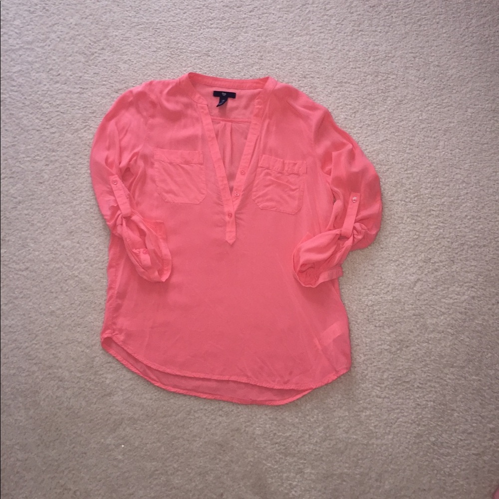 Thin Salmon GAP long-Sleeve Top