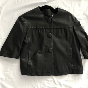 Vince soft black leather 3/4 sleeve jacket XS