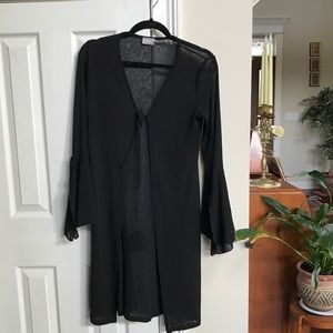 Bell sleeve long sheer cardigan