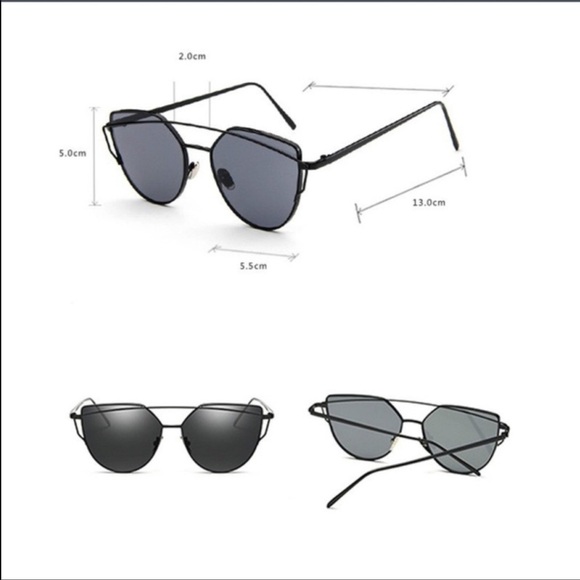 Cat eye flat aviator style sunglasses - Picture 7 of 8