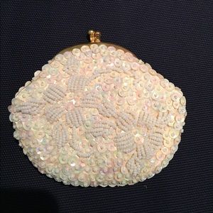Vintage beads and crystals change purse