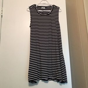 PIKO Black and White Striped Swing Dress