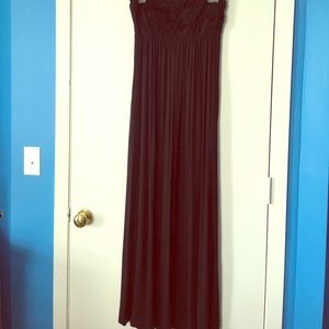 Black strapless maxi dress