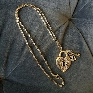 Brand new romantic lock and key necklace