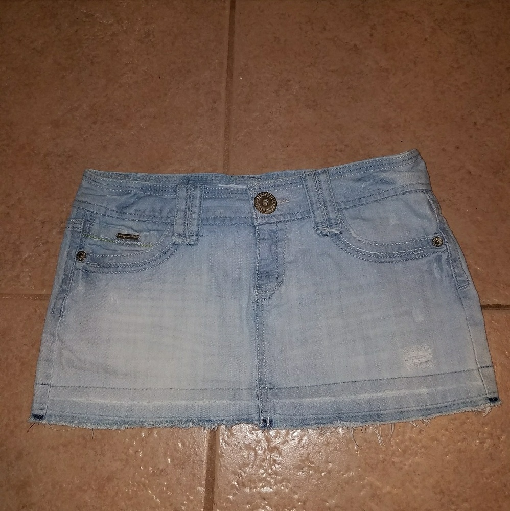 Aeropostale Distressed Denim Skirt