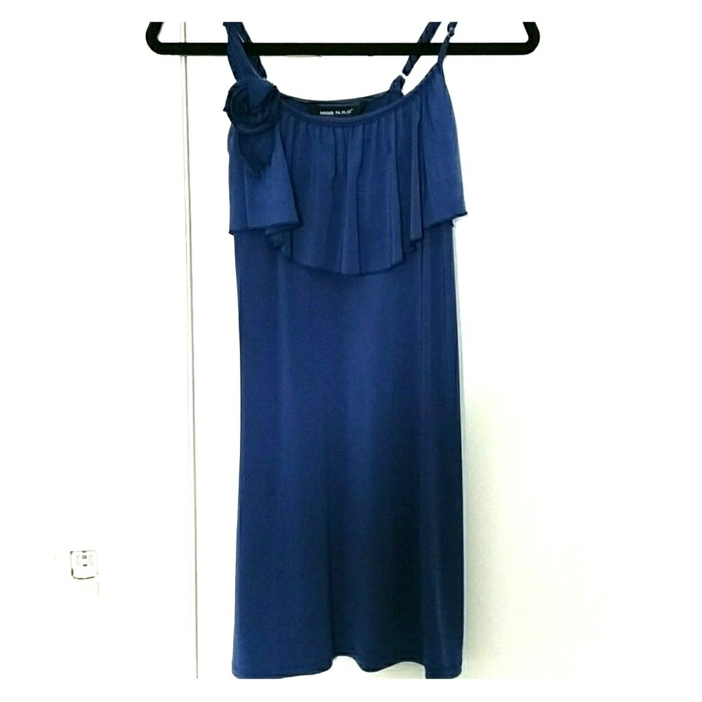Royal blue cocktail mini dress