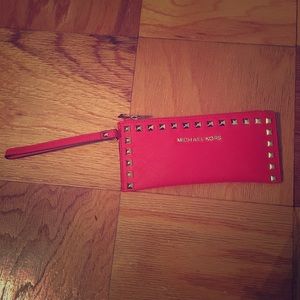 Michael Kors Studded Saffiano Leather Wristlet