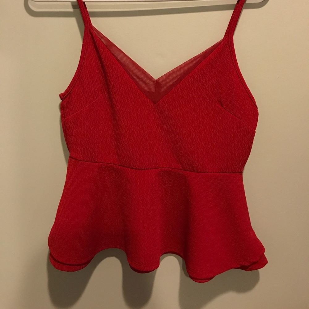 Red Peplum Tank