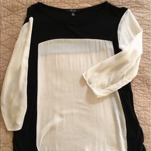 Ella Moss Black and White Block Blouse