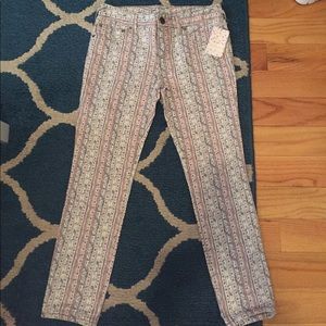 NWT Free People Rotary Geo Print Skinny Ankle