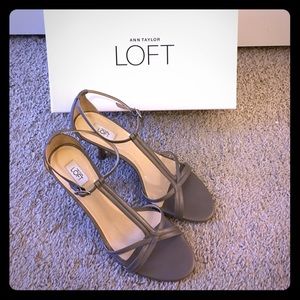 Ann Taylor Loft brown strap heels