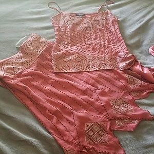 Beaded tank and skirt