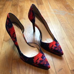 Blue and Red floral Jessica Simpson pumps