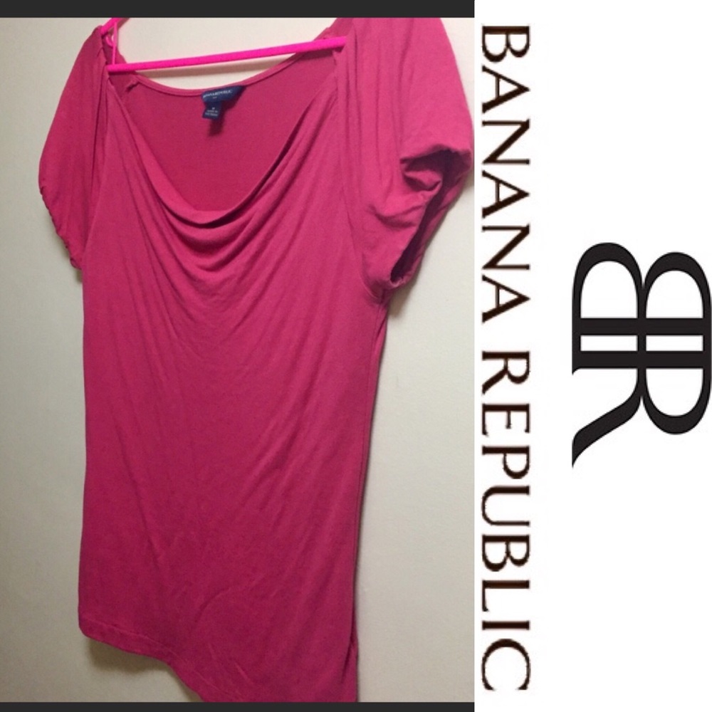 Pink Cowl Neck Short Sleeved Top from BR